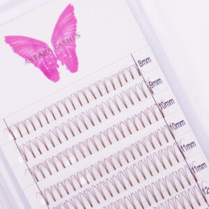 Brown 3D premade lash fans in Astara Lashes tray